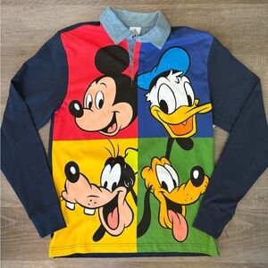 Disney Parks Mickey Mouse and Friends Rugby Shirt Adult Size S unisex